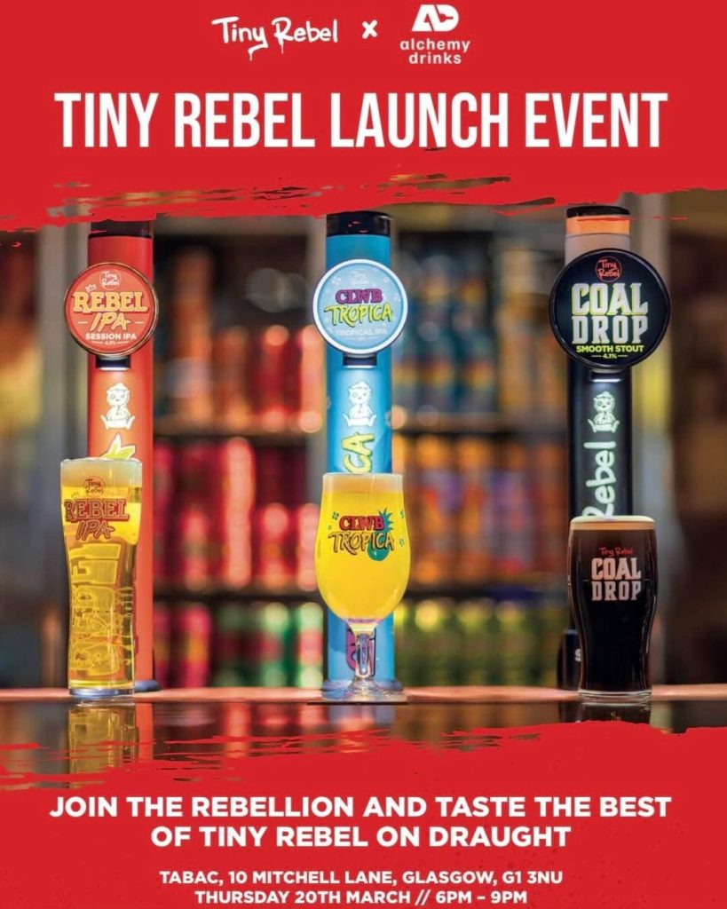Clwb Tropica, Rebel IPA, and Coal Drop at Tabac in Glasgow